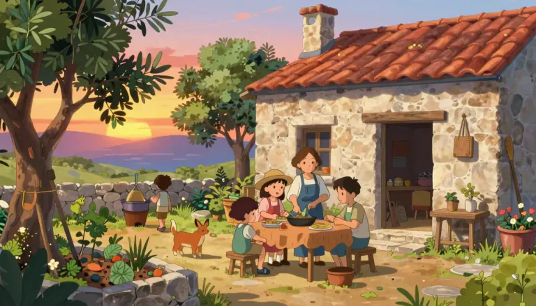 Visual representation of "oikos" - A Greek word for 'household' or 'home', indicating the family unit and its environment.