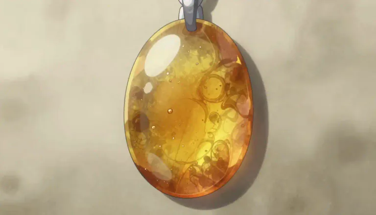 Visual representation of "amber" - A hard yellowish to brownish see-through material that is a kind of fossilized sap from trees, used in making jewelry and ornaments.