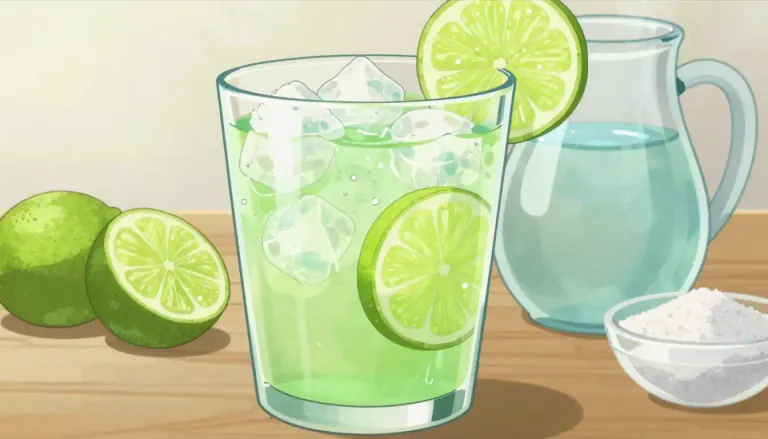 Visual representation of "limeade" - A sweetened beverage made with lime juice, water, and sugar.