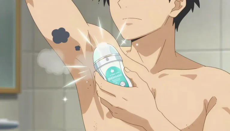 Visual representation of "deodorant" - A substance that you put on your body to prevent or hide unpleasant smell.