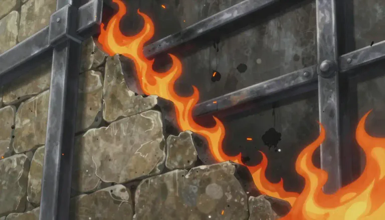 Visual representation of "incombustible" - A material that cannot easily catch fire or burn.