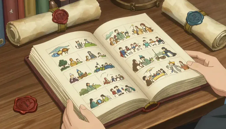 Visual representation of "annal" - A historical record or document organized by year.