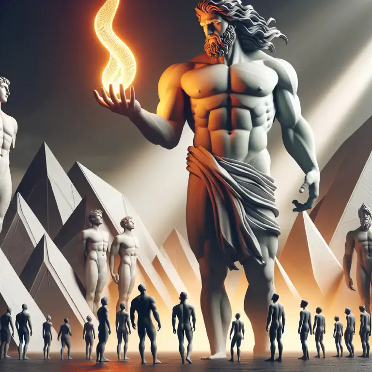 Visual representation of "titan" - In Greek mythology, one of the gods who ruled before the Olympians
