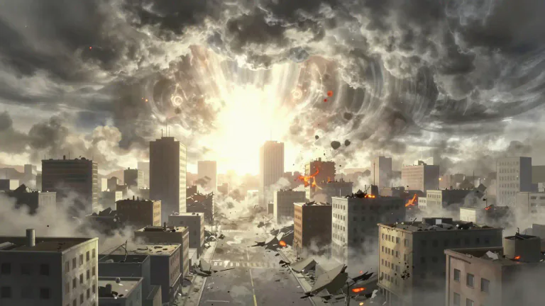 Visual representation of "annihilation" - Total destruction or complete obliteration