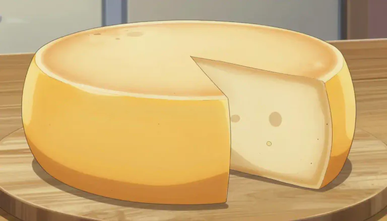 Visual representation of "gouda" - A semi-hard cheese made from cow's milk, originating from the Netherlands, typically having a smooth texture and yellow color.