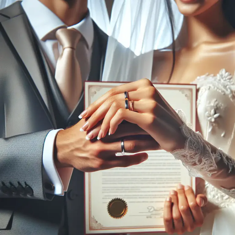Visual representation of "marital" - Legally recognized relationship, established by a civil or religious ceremony, between two people who intend to live together as sexual and domestic partners.