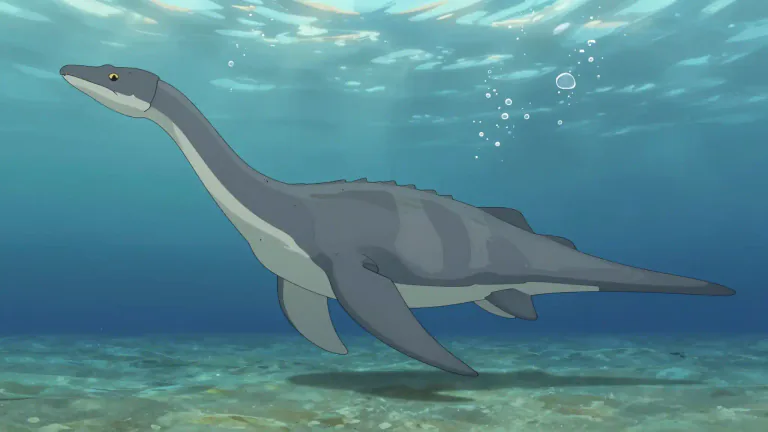 Visual representation of "plesiosaur" - A large marine reptile with a long neck, four flippers, and a flat body, that lived during the Mesozoic era.