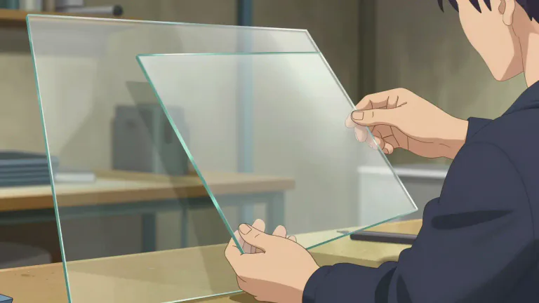 Visual representation of "perspex" - A type of transparent plastic that is strong and often used as a substitute for glass.