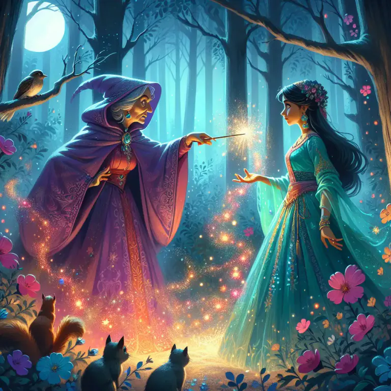 Visual representation of "enchant" - to put a spell on someone or something