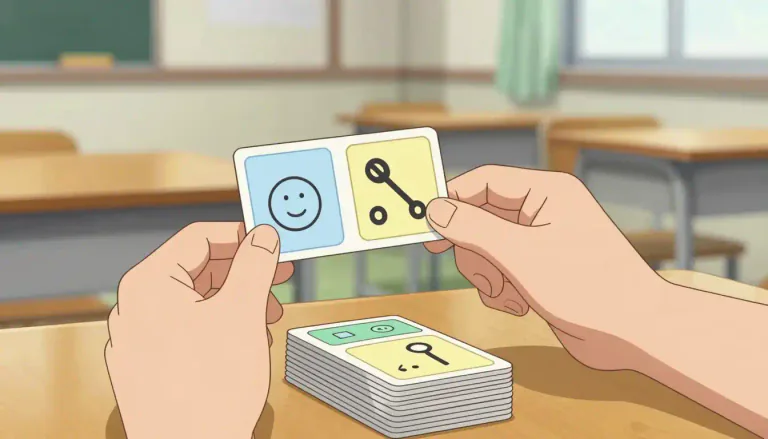 Visual representation of "flashcard" - A card that has information on both sides, commonly used for studying and memorization.