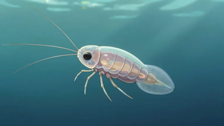 Visual representation of "copepod" - A small, usually microscopic aquatic crustacean that belongs to the class Copepoda.