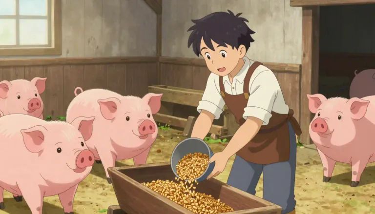 Visual representation of "fatten" - To make thicker or wider, especially by giving them more food.