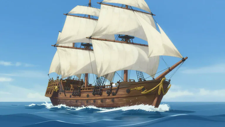 Visual representation of "vessel" - A ship or large boat.