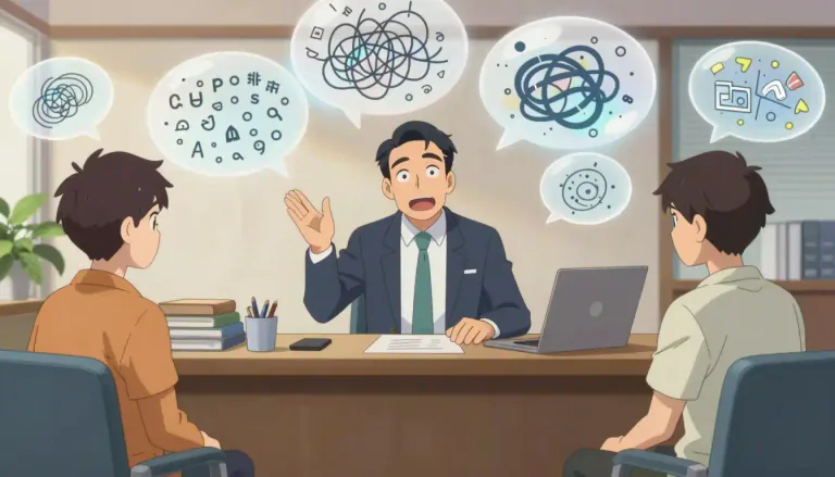Visual representation of "psychobabble" - Psychoanalytic or psychological jargon that seems pretentious or difficult to understand for someone without formal training.