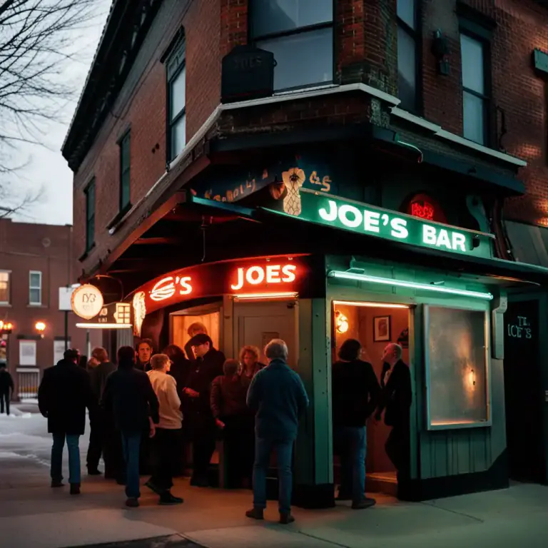 Visual representation of "joint" - A place where people gather, especially to eat, drink or for entertainment. Particularly refers to a disreputable place