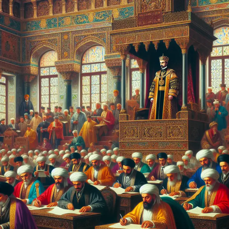 Visual representation of "vizier" - A high official in some Muslim countries, especially in the Ottoman Empire, who was appointed by the sultan.