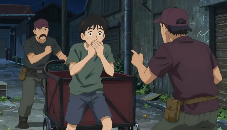 Visual representation of "shanghai" - To force someone to do something or go somewhere by tricking or kidnapping them.