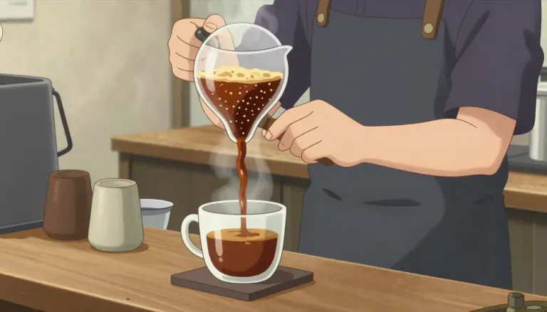Visual representation of "decaffeination" - The process of removing caffeine from coffee or tea.