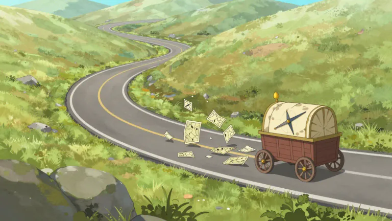 Visual representation of "awry" - away from the correct path or direction