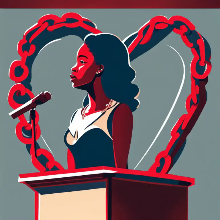 Visual representation of "stand up and be counted" - To publicly show your opinion, especially when it takes courage to do so