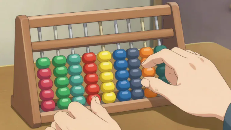 Visual representation of "abacus" - A tool used for making calculations, with rods and movable beads
