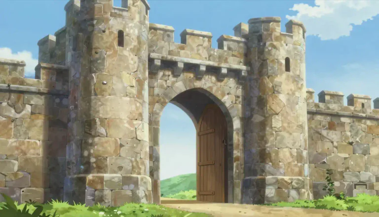 Visual representation of "wicket" - A small door or gate, especially one built into or next to a larger one.