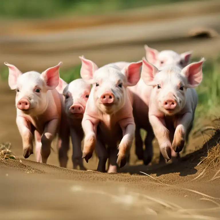 Visual representation of "farrow" - The litter of piglets that a pig gives birth to at one time.
