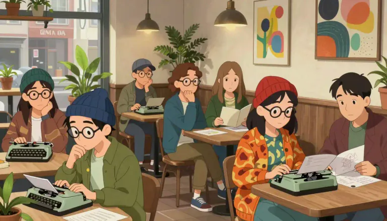 Visual representation of "hipsters" - People who appreciate creativity, intellect, and progressive political views, often known for their unique fashion and interests.