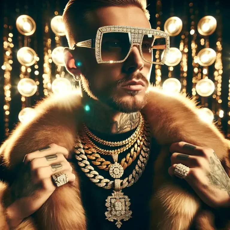 Visual representation of "bling" - The quality of being strikingly flashy or fancy