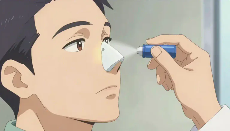 Visual representation of "intranasal" - Relating to or administered through the nasal passages.