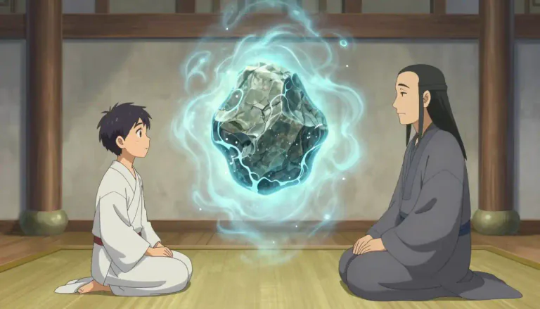Visual representation of "koan" - A koan is a paradoxical statement or question in Zen Buddhism used to aid meditation or provoke enlightenment.