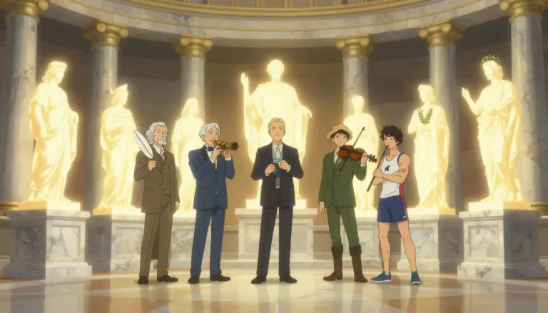 Visual representation of "pantheon" - A group of famous or important people all related to a particular field or activity.