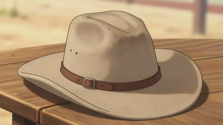 Visual representation of "stetson" - A type of wide-brimmed hat, especially a cowboy hat, made by the Stetson Company, popular in the American West.