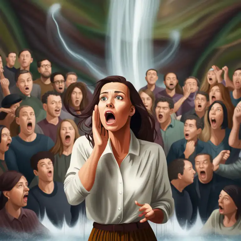 Visual representation of "run off at the mouth" - To talk excessively or indiscreetly without thinking.