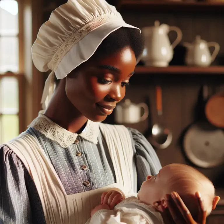 Visual representation of "mammy" - A stereotype of a black woman working as a nanny or domestic servant, often caring for a white family's children