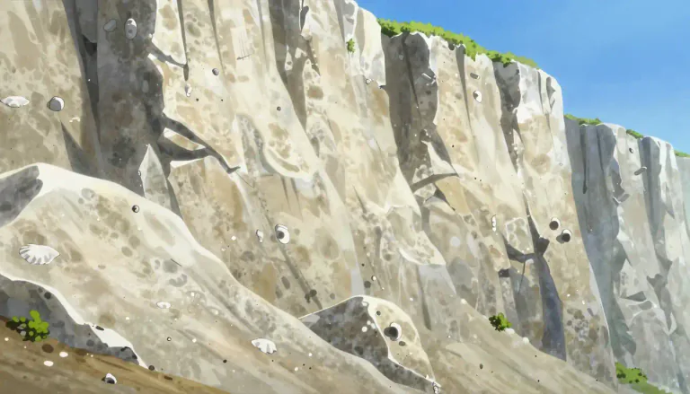 Visual representation of "calcareous" - Containing or resembling calcium carbonate or lime; often used to describe soil, rocks, or marine organisms.