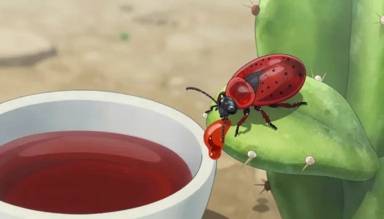 Visual representation of "cochineal" - A kind of insect from which a red dye is made.