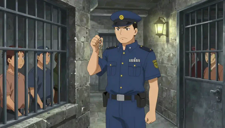 Visual representation of "jailor" - A jailor is a person whose job is to supervise prisoners in a jail or prison.