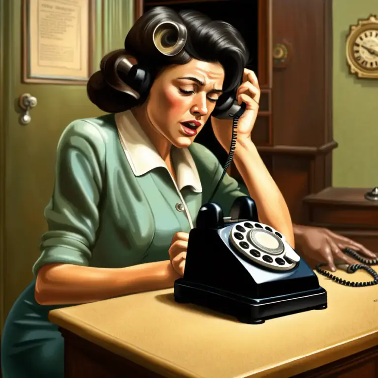 Visual representation of "get through" - To make contact by using a communication device