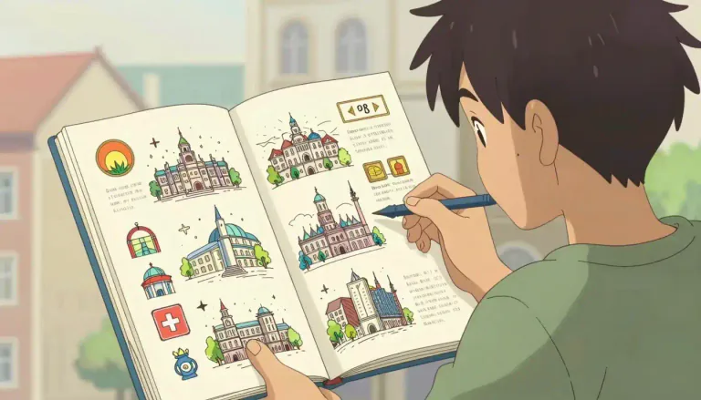 Visual representation of "pictorial" - Related to pictures or drawings.