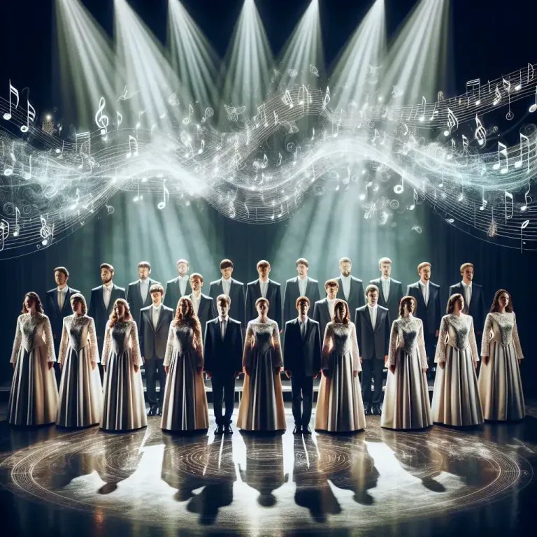 Visual representation of "choric" - Relating to a choir, especially in music.