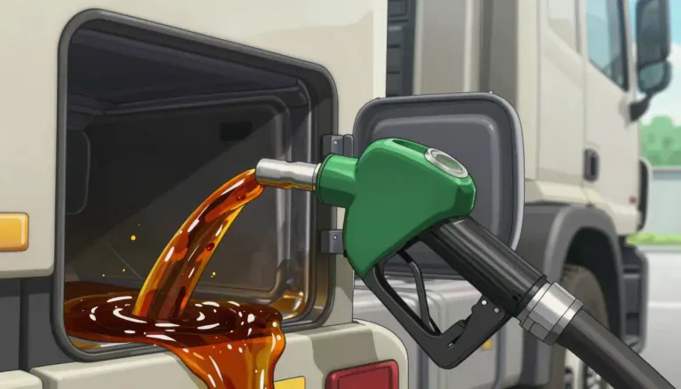 Visual representation of "diesel" - A type of heavy oil used in vehicle engines.