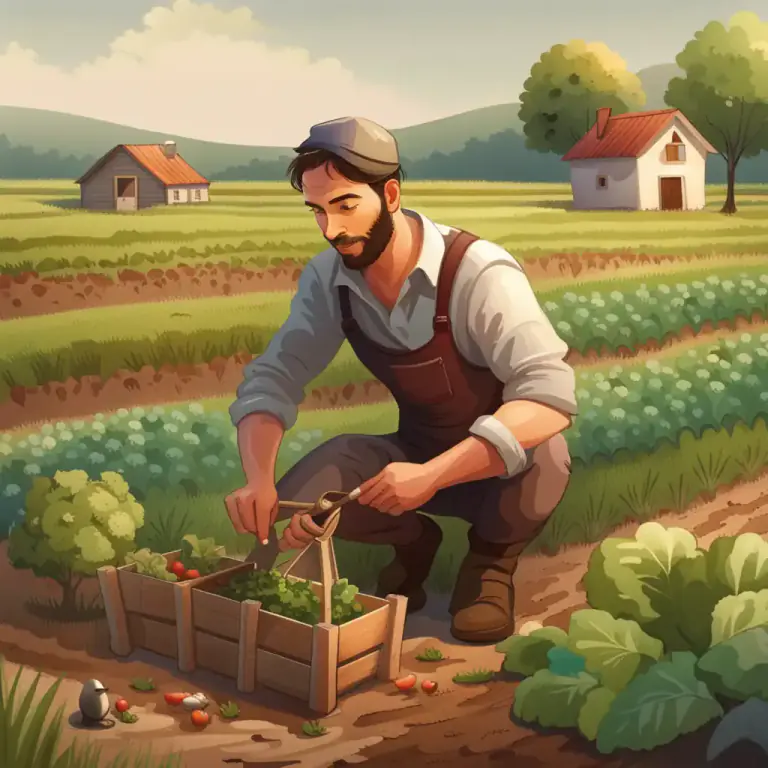 Visual representation of "live off the land" - To support oneself by growing one's own food and hunting or catching one's own animals, without depending on supermarkets or other stores for food.