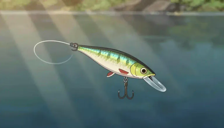 Visual representation of "crankbait" - A type of artificial fishing lure designed to imitate the swimming motion of a baitfish.