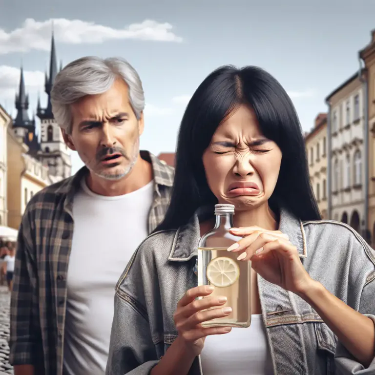 Visual representation of "vinegar" - A harsh or sour quality.