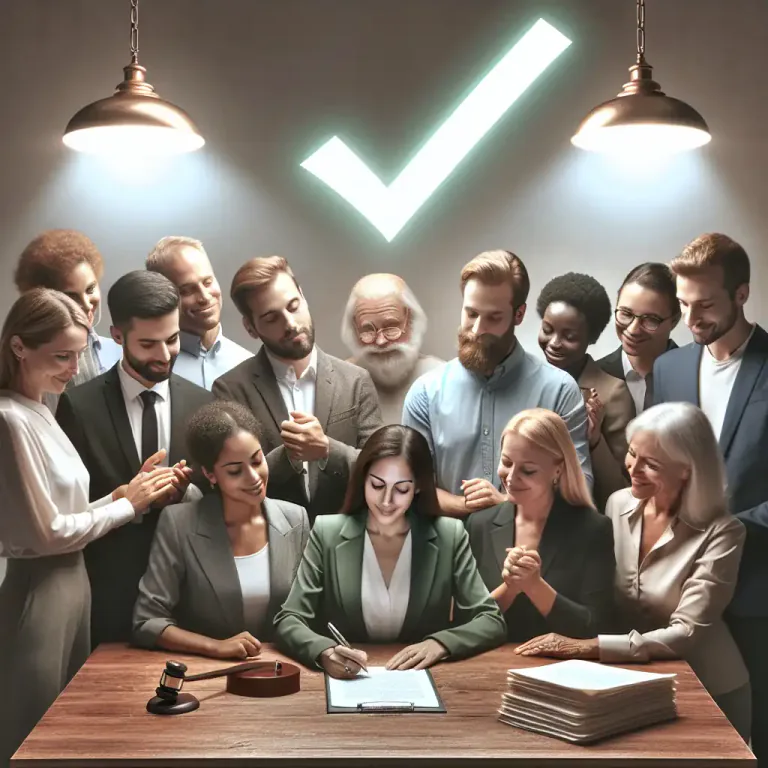 Visual representation of "ratification" - The act of making a contract or agreement official by signing it or voting for it
