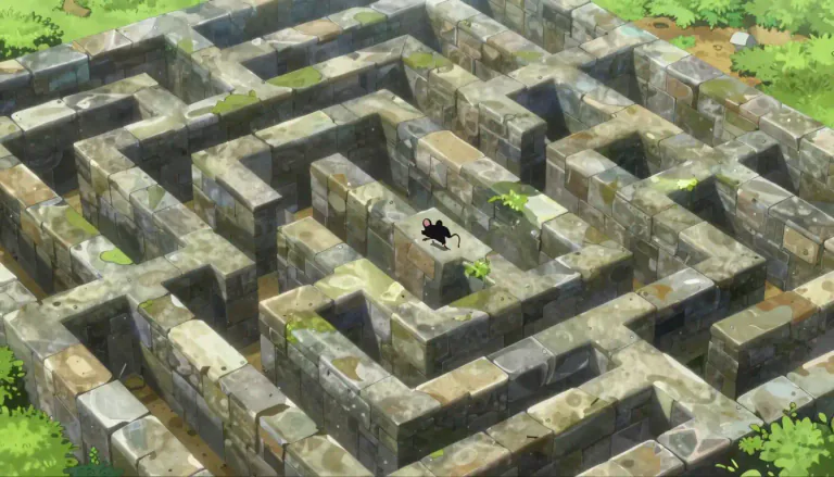 Visual representation of "labyrinth" - A complex and confusing network of pathways or passages.