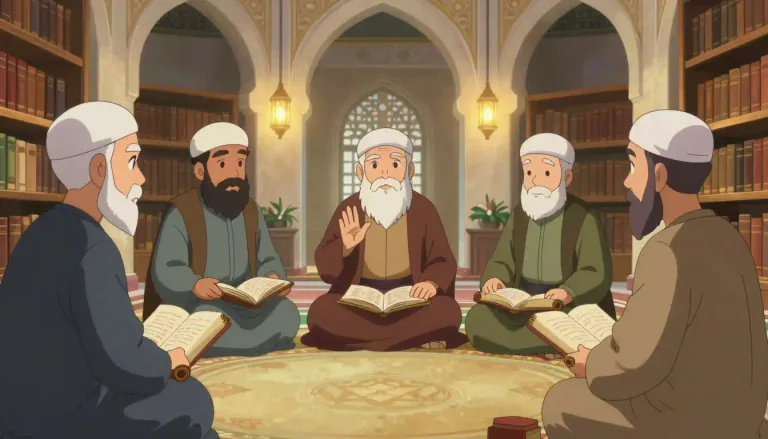 Visual representation of "ulama" - A body of Muslim scholars who are experts in Islamic law and theology.