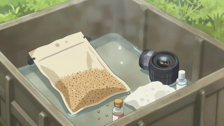 Visual representation of "desiccant" - A material that removes water from its surroundings, often used in various industrial applications.