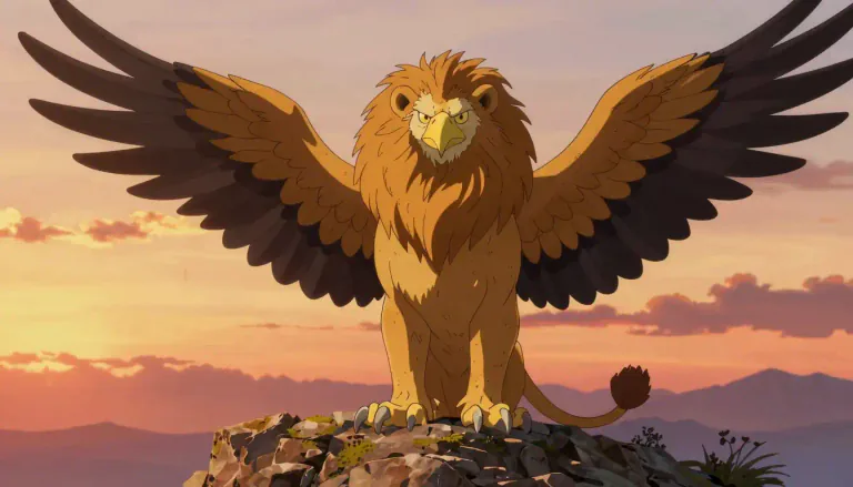 Visual representation of "griffin" - A mythical creature with the body of a lion and the head and wings of an eagle